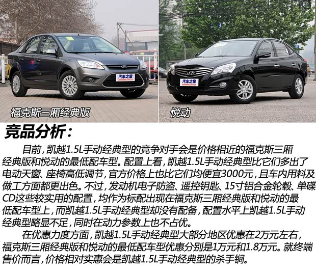 别克通用别克凯越2013款 1.5L 手动经典型